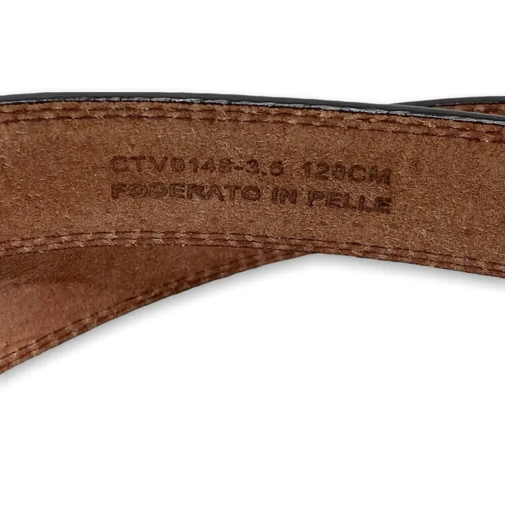 Mens Foderato in Pelle brown leather belt Large 120cm